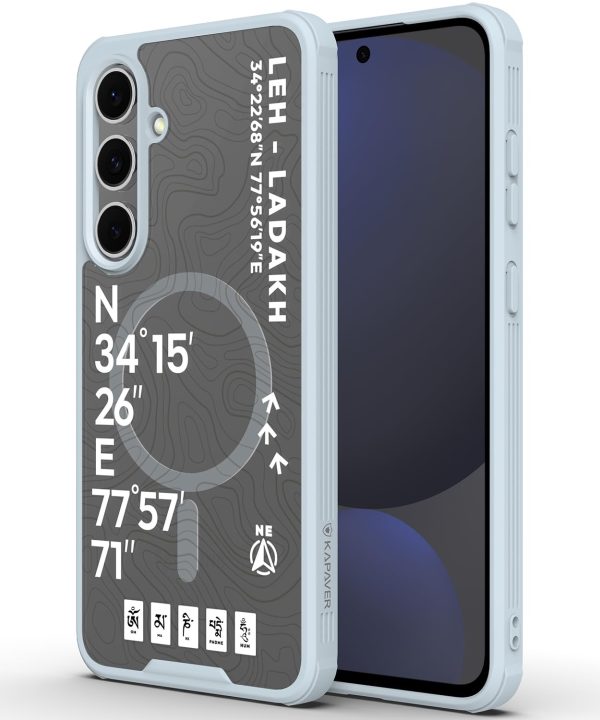 Samsung Galaxy S24 FE Back Cover Case | GPS Edition (Leh-Ladakh) Mag X - Gray For Sale