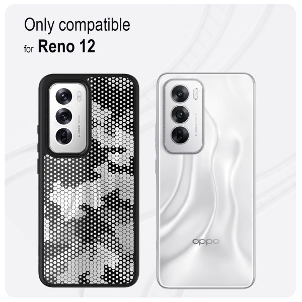 Oppo Reno 12 Back Cover Case | Hybrid - Clear (Honeycomb) Online Sale