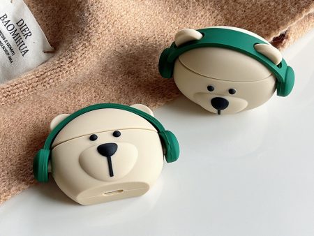 Teddy Boy With Headphones Silicon Airpod Case Sale