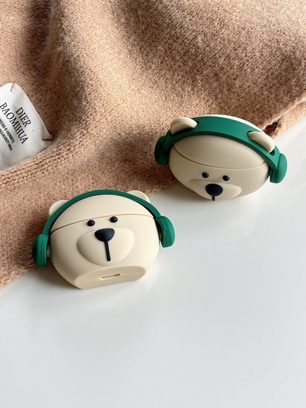 Teddy Boy With Headphones Silicon Airpod Case Sale