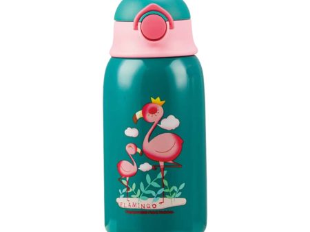 (PINKAH) Kids Bottle Cartoon Design | Stainless Steel (600ML) - Green Fashion