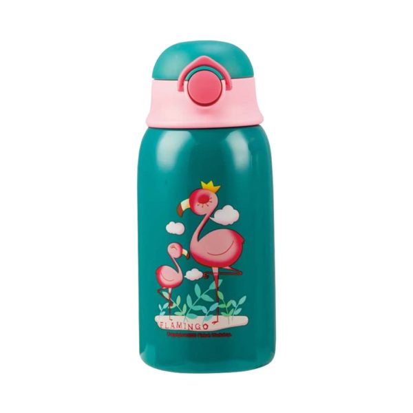 (PINKAH) Kids Bottle Cartoon Design | Stainless Steel (600ML) - Green Fashion