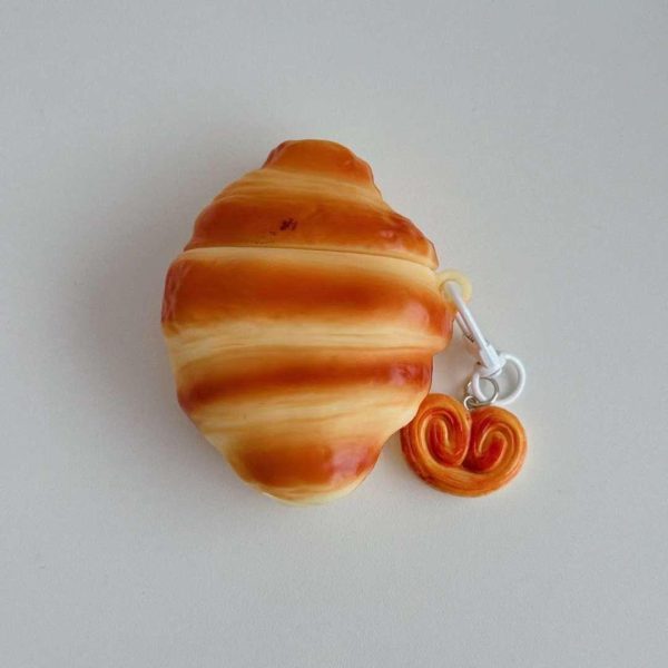 3D Croissant Style Airpod Case With Cute Charm Hot on Sale