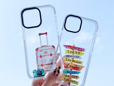 iPhone Impact Proof Silicon Case ( Travel Icons ) For Sale