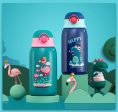 (PINKAH) Kids Bottle Cartoon Design | Stainless Steel (600ML) - Green Fashion