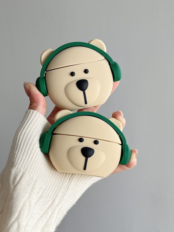 Teddy Boy With Headphones Silicon Airpod Case Sale