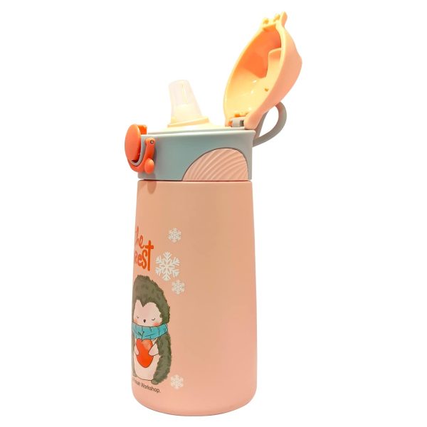 (PINKAH) Kids Cartoon Design Bottle | Stainless Steel (390ML) - Peach on Sale