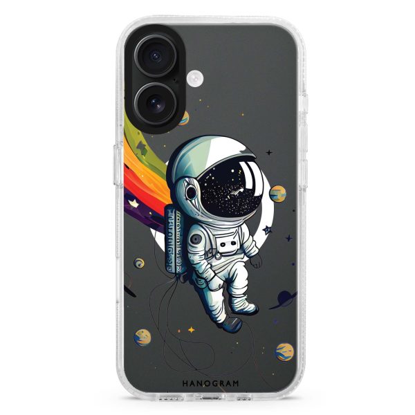 Astronaut in rainbow MagSafe Compatible Ultra Clear Case Online now