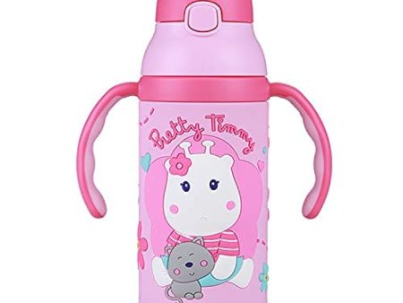 (PINKAH) Kids Bottle 3D Cartoon Design | Stainless Steel (380ml) - Pretty pink on Sale