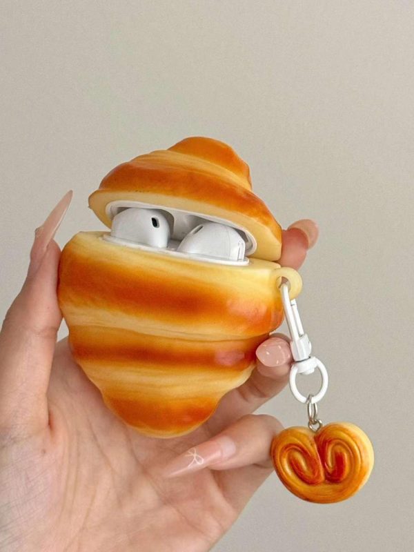 3D Croissant Style Airpod Case With Cute Charm Hot on Sale