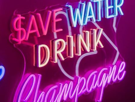 Save Water Drink Champagne LED Neon Sign Hot on Sale