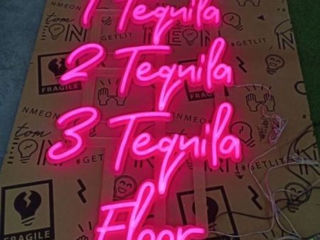 1 Tequila 2 Tequila 3 Tequila Floor LED Neon Sign For Cheap