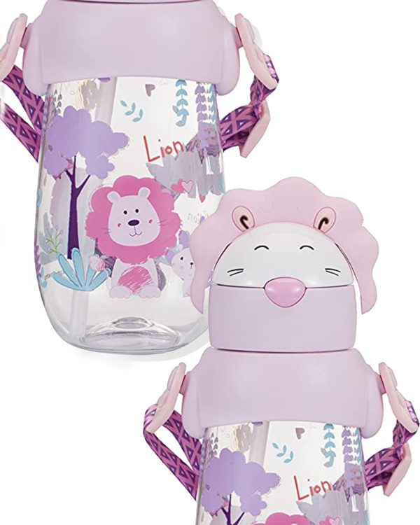 (PINKAH) Kids Drinking Water Bottle with Carry Strap (490 ML) - Pink Sale