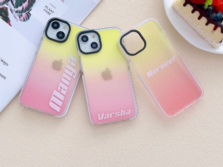 iPhone Impact Proof Customised Silicon Case ( Yellow And Pink Gradeint ) Online Hot Sale