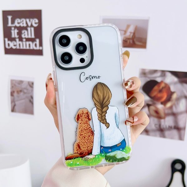 iPhone Impact Proof Customised Silicon Case ( A Girl With Dog ) Cheap