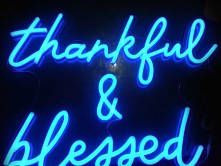 Thankful & Blessed LED Neon Light Sign Online now