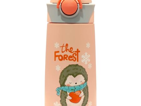 (PINKAH) Kids Cartoon Design Bottle | Stainless Steel (390ML) - Peach on Sale