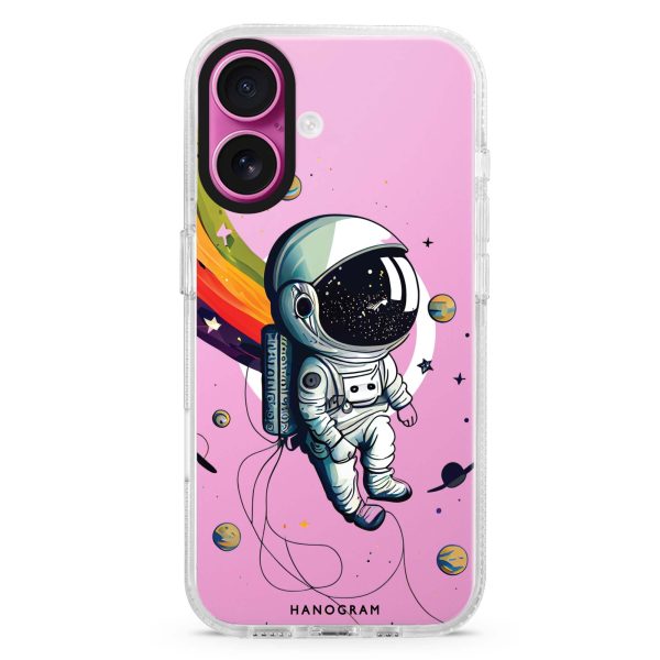 Astronaut in rainbow MagSafe Compatible Ultra Clear Case Online now