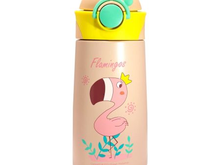 (PINKAH) Kids Cartoon Design Bottle | Stainless Steel (390ML) - Pink Discount