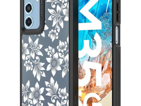 Samsung Galaxy M35 Back Cover Case | Floral White - Black Online