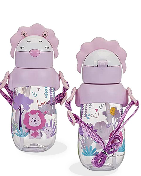 (PINKAH) Kids Drinking Water Bottle with Carry Strap (490 ML) - Pink Sale