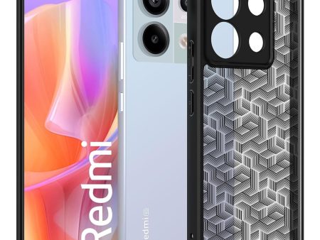 Redmi Note 13 Pro 5G   Poco X6 5G Back Cover Case | Hybrid - (Stripe Cube Black) Hot on Sale