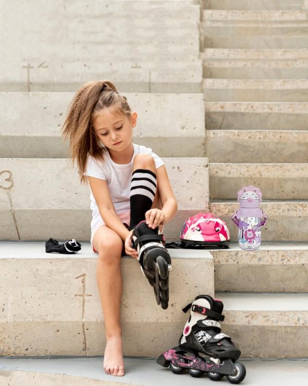 (PINKAH) Kids Drinking Water Bottle with Carry Strap (490 ML) - Pink Sale