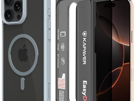 iPhone 16 Pro Max Back Cover Case With Glass | Mag-X - Gray Case with Privacy Glass Sale