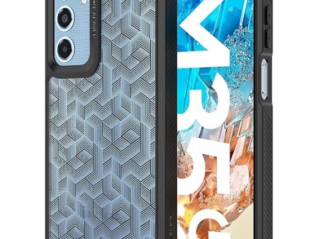 Samsung Galaxy M35 Back Cover Case | Stripe Cube -Black Online now