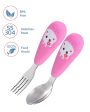 (PINKAH) Spoon and Fork Set with Silicone Handle Sleeve | Stainless Steel - Blush Pink Cheap