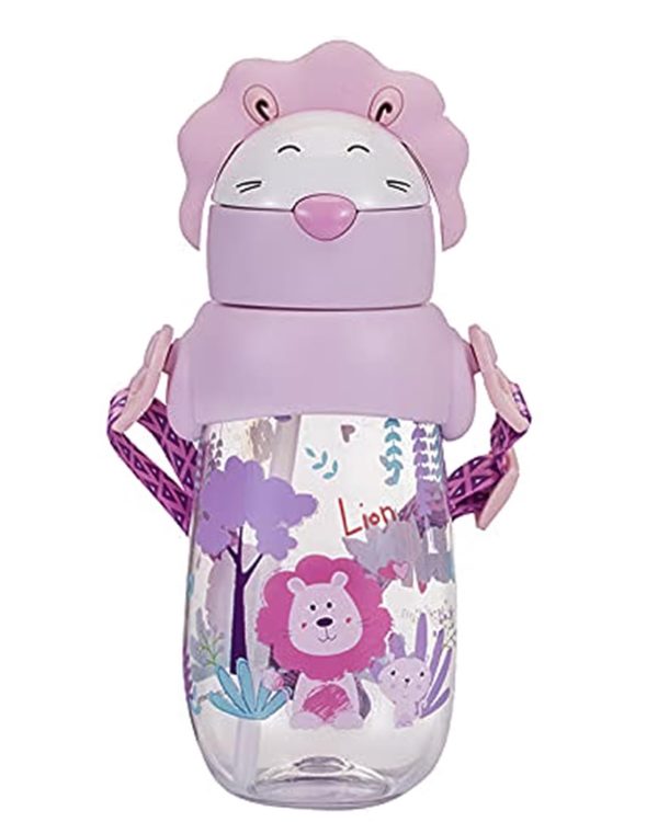 (PINKAH) Kids Drinking Water Bottle with Carry Strap (490 ML) - Pink Sale