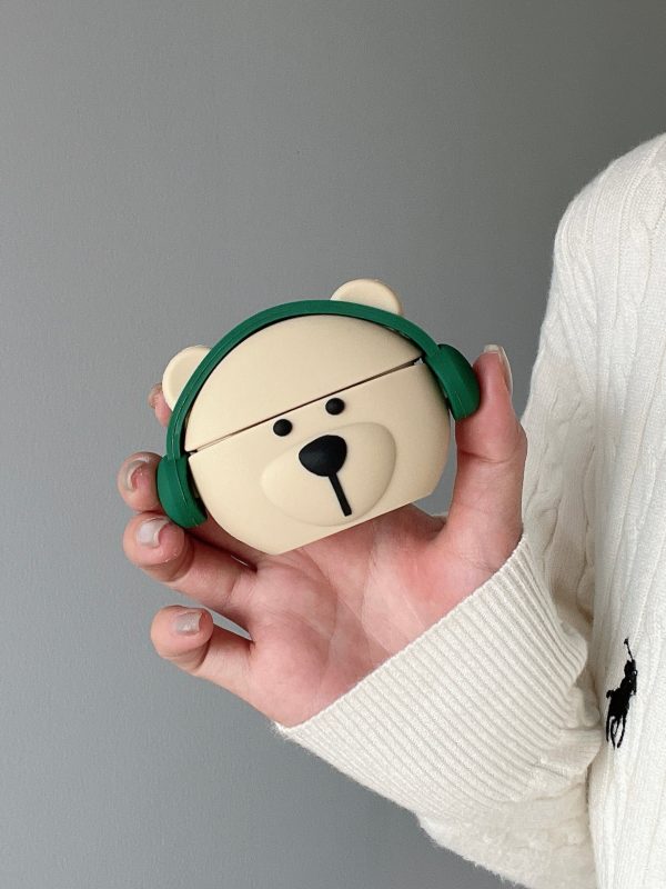 Teddy Boy With Headphones Silicon Airpod Case Sale