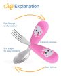 (PINKAH) Spoon and Fork Set with Silicone Handle Sleeve | Stainless Steel - Blush Pink Cheap