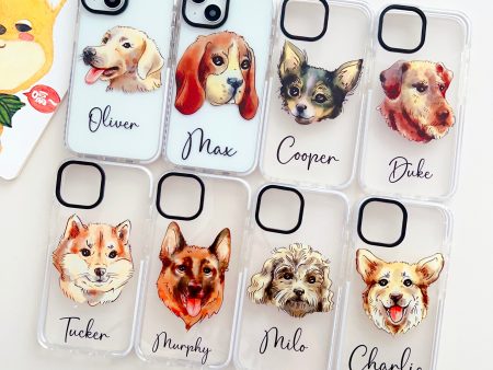 Realistic Watercolor Dog Face Customised Impact Proof Designer Silicon Case For Discount