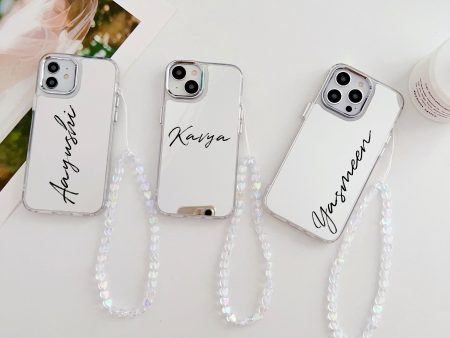 Silver Mirror Designer Customised iPhone Case With Heart Crystal Charm Cheap