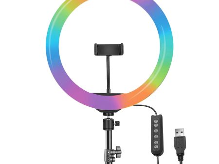 Digitek (DRL-15C RGB) LED RGB Ring Light with Stand for YouTube, Photo-Shoot, Video Shoot, Live Stream, Makeup & More, Compatible with iPhone Android Phones & Camera Sale