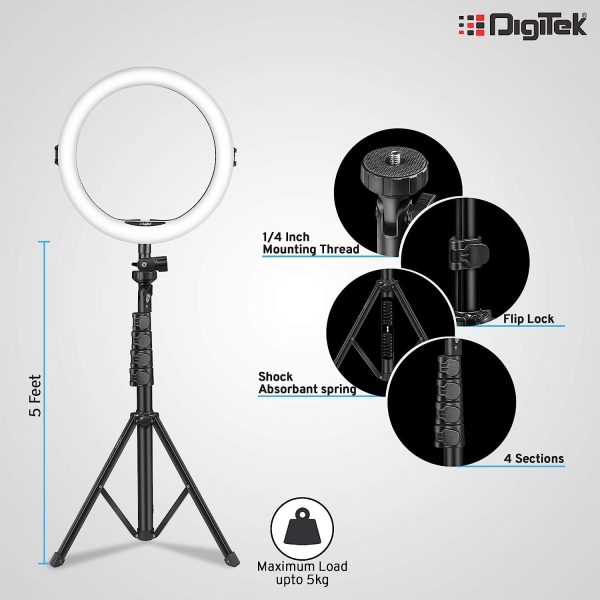 Digitek (DRL 12C) Professional (12 inch) LED Ring Light with Tripod Stand for Mobile Phones & Camera Online