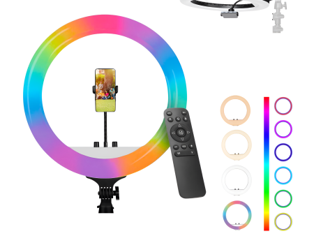 Digitek (DRL-18 RGB) RGB LED Ring Light 46cm for YouTube | Photo-Shoot | Video Shoot | Live Stream | Makeup & Vlogging | Compatible with iPhone Android Phones & Camera Cheap