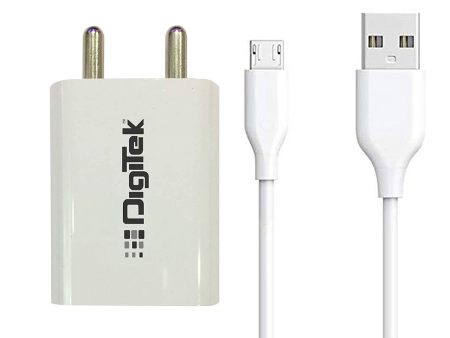 Digitek smart fast charger 2.4a dual usb adapter for smartphone (with micro usb data cable 2.4a) DMC-026 MU- White Cheap