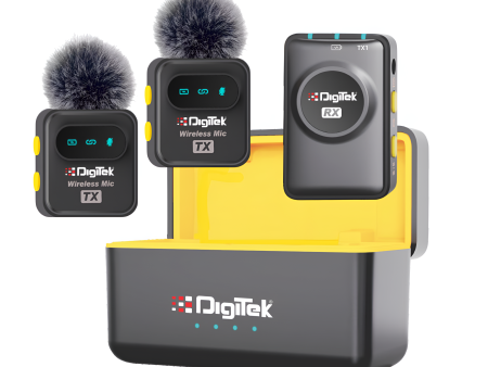 Digitek® (DWM-118) 2-in-1 Wireless Microphone, 50m Range, Noise Reduction, 7Hr Battery, Plug & Play, C-to-C & C-to-LTC Converter, iOS Android DSLR Compatible - for Vlogging Interview Video Shooting Fashion