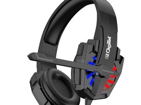 Digitek (DHM 002) Wired Stereo Headphone for Game Enthusiasts, Work from Home, e-Learning, Tele Calling, Video Conferencing & On Line Classes with LED & MIC Online Sale