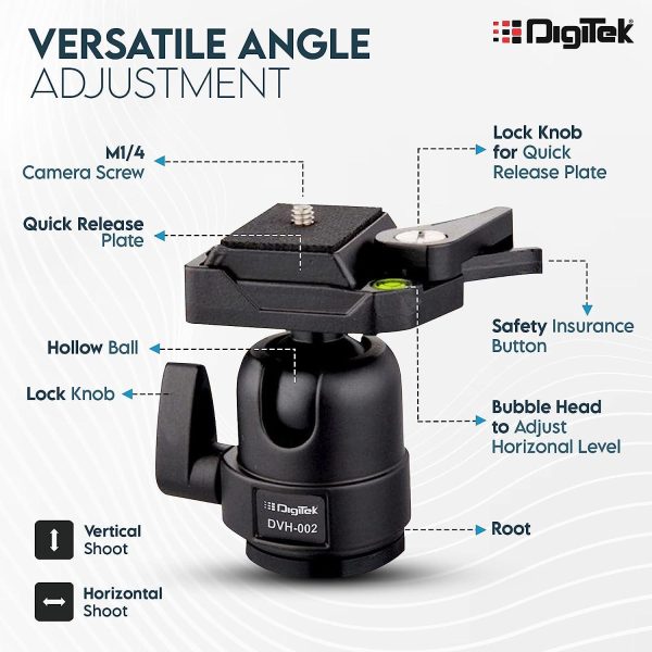 Digitek (DVH-002) Digitek Lightweight Ball Head with Quick Release Plate Online Sale