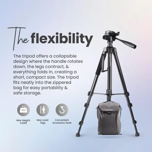 Digitek Platinum (DPTR 890 VD) (178 cm) Aluminum Light Weight Tripod with Fluid Video Head for DSLR & Video Cameras, Maximum Operating Height: 5.83Feet, Maximum Load : 7 kgs Online Sale