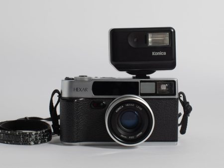 Konica Hexar Silver with 35mm f2.0 Lens and Konica HX-14 Auto Flash For Sale