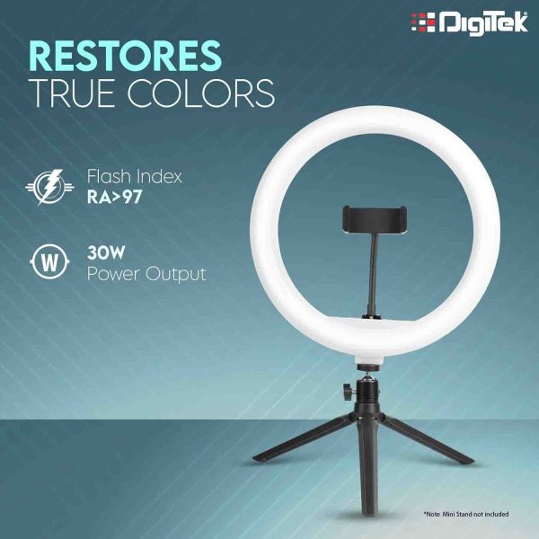 Digitek (DRL-14) Professional 31cm (14 ) inch LED Ring Light | Dimmable Lighting | for YouTube | Photo-Shoot | Video Shoot | Live Stream | Makeup & Vlogging | Compatible with iPhone Android, Black For Cheap