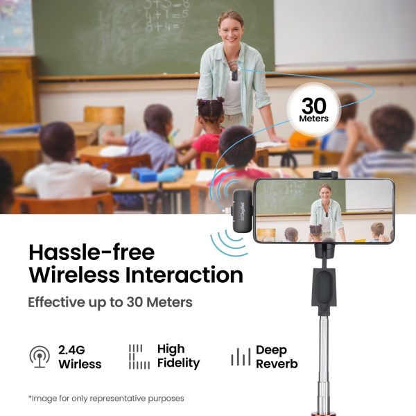 Digitek® (DWM-103) Wireless Microphone System with ANC Noise Reduction & 8Hrs Battery Life, 30m Range, High Fidelity, Dual Connector to Work with Android & iOS Devices for Seamless Audio Recordings Online now