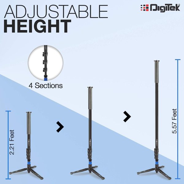 Digitek (DPMP 172B) Professional Ultra Portable Cum Heavy Duty Monopod, Maximum Load : 10kgs on Sale