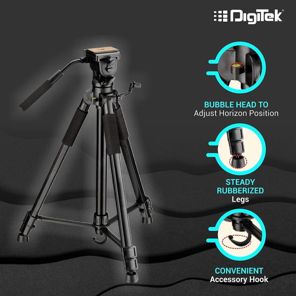 Digitek (DTR 690 VD PRO) (208 cm) Lightweight Tripod (Maximum Load up to 3kgs), 6.85 Feet Tall Digital SLR & Video Cameras, Made Aluminium Material Online