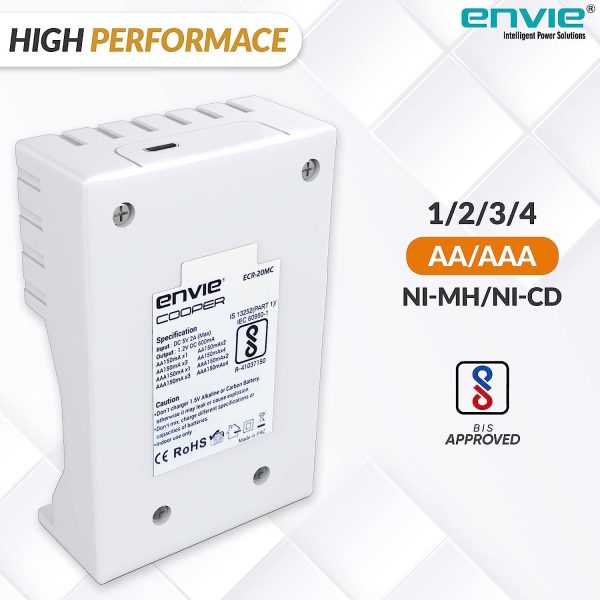 ENVIE (ECR-20 MC) Cooper Rechargeable Battery Charger for AA & AAA Ni-mh Batteries with LED Indicator Fashion