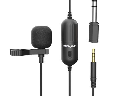 Digitek (DM 01) Lavalier Condenser Microphone with Battery & 20ft Audio Cable for Smartphones | DSLR Cameras | PC with Omnidirectional Condenser for Content Creation | Vlogging | Recording | YouTube and More Supply